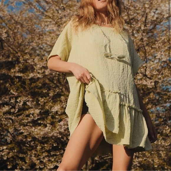Free People Beach Marni Oversized Ruffle Tiered Tunic - Picture 1 of 5